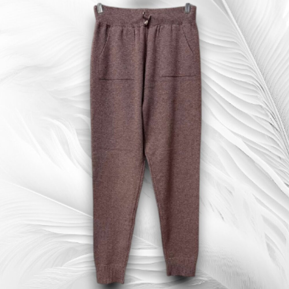 Cozy Knit Lounge Set Turtleneck Sweater & Jogger Pants Mauve Minimal Chic - Picture 3 of 6